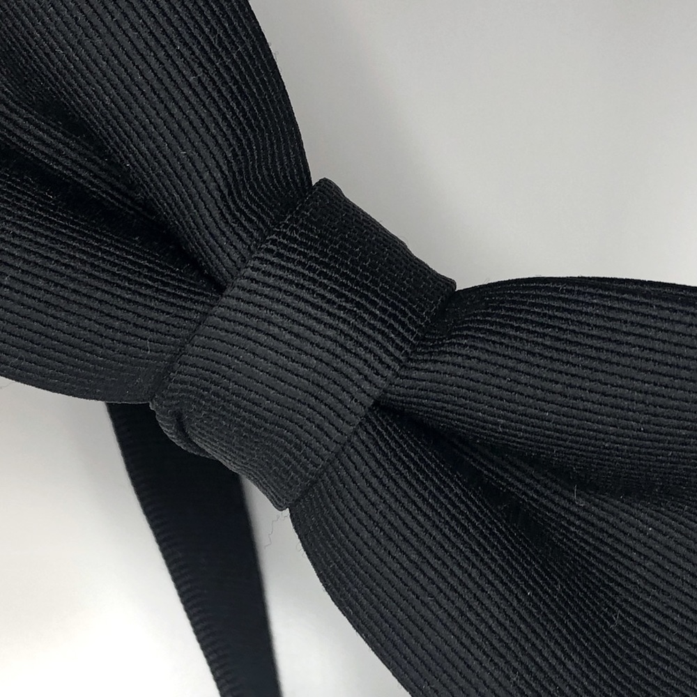 Jet Black adjustable Grosgrain bow tie